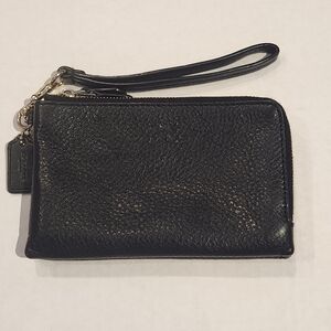 Coach Black Double Zip Wristlet Wallet EUC